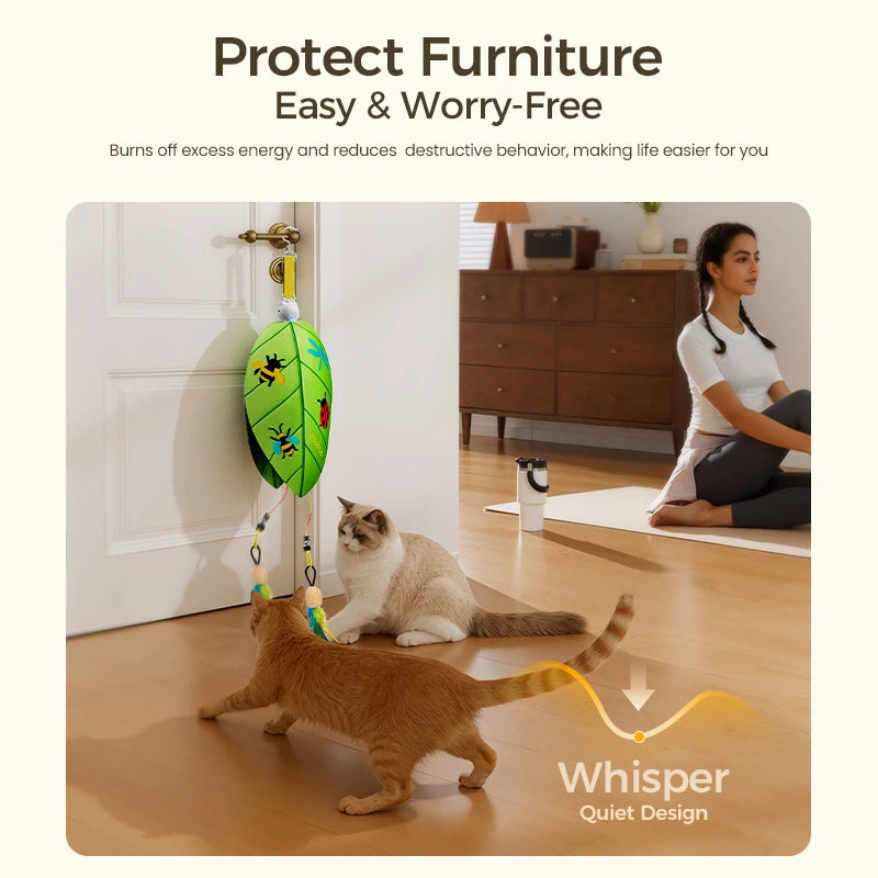 Novu Electric Laser & Feather Cat Toy — Automatic 2-in-1