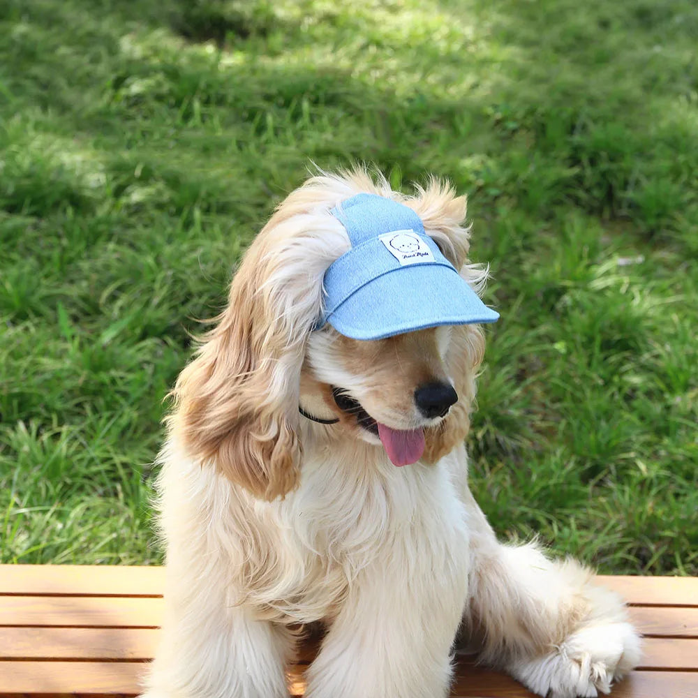 Novu Denim Sun Hat for Dogs — Adjustable Fit