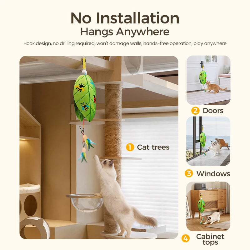 Novu Electric Laser & Feather Cat Toy — Automatic 2-in-1