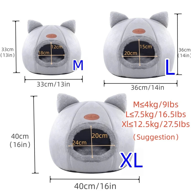 Novu Cozy Cave Cat Bed — Warm Winter Nest