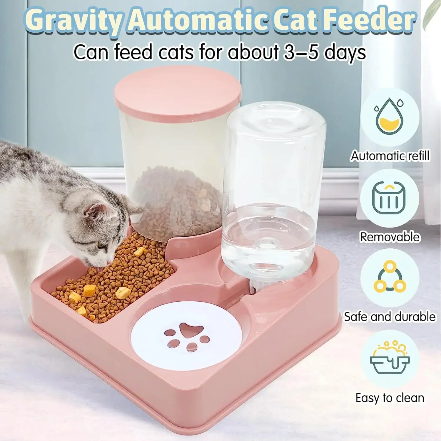 Novu 2-in-1 Automatic Pet Feeder & Water Dispenser